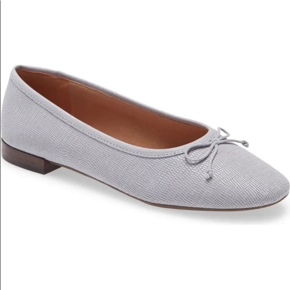 Madewell Shoes - Madewell Light Gray Textured Ballet Flats